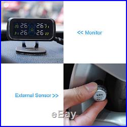 Auto Car Cigarette Lighter TPMS Tire Pressure Monitor System+4 External Sensors