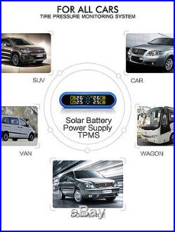 Auto Car Tire Pressure Monitor System+4 Internal Sensors Solar Power LCD Display