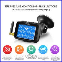 Auto Car Wireless RV TPMS Tire Pressure Monitoring System + 6 Sensor LCD Adapter