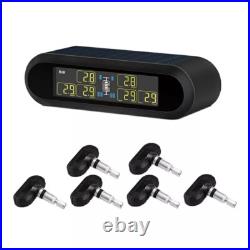 Auto Truck TPMS Solar energy Tire Pressure Monitor System 6 sensors LCD Display