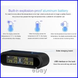 Auto Truck TPMS Solar energy Tire Pressure Monitor System 6 sensors LCD Display