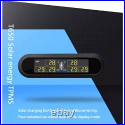 Auto Truck TPMS Solar energy Tire Pressure Monitor System 6 sensors LCD Display