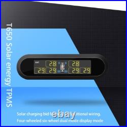 Auto Truck TPMS Solar energy Tire Pressure Monitor System 6 sensors LCD Display
