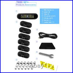 Auto Truck TPMS Solar energy Tire Pressure Monitor System 6 sensors LCD Display
