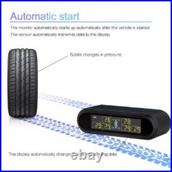 Auto Truck TPMS Solar energy Tire Pressure Monitor System 6 sensors LCD Display