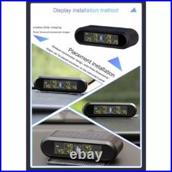 Auto Truck TPMS Solar energy Tire Pressure Monitor System 6 sensors LCD Display