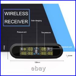 Auto Truck TPMS Solar energy Tire Pressure Monitor System 6 sensors LCD Display