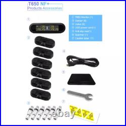 Auto Truck TPMS Solar energy Tire Pressure Monitor System 6 sensors LCD Display