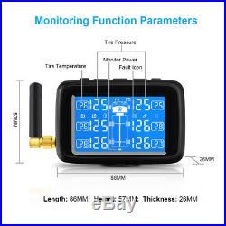 Auto Truck TPMS Tire Pressure Monitoring System + External Sensors LCD Display