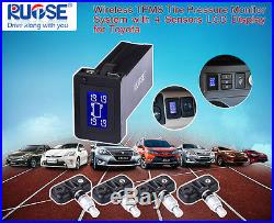 Auto Wireless TPMS Tire Pressure Monitor System+4 Sensors LCD Display For Toyota