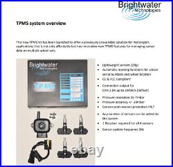 Brightwater Wireless TPMS & Tire Temp Pressure Sensor Kit CAN bus for Motec Aim