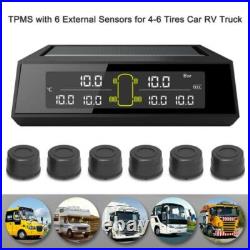 Bus Truck Car Tire Pressure Monitoring System Solar TPMS+6 External Sensor &Nuts