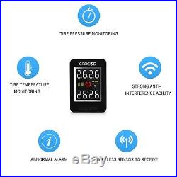 CAREUD Auto Wireless TPMS Tire Pressure Monitor System + 4 Built-in Sensors LCD
