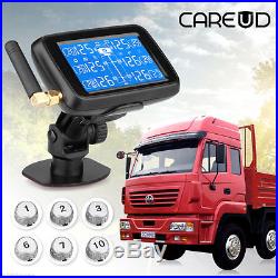 CAREUD U901 Auto Wireless Car Truck Tire Pressure +6 Sensors LCD TPMS Monitorin