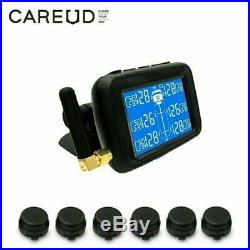 CAREUD Wireless Car Truck Tire Pressure Monitor System TPMS with 6 External Sensor