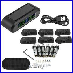 Camper Van Wireless Solar LCD TPMS Tire Pressure Monitoring System with 6 Sensors