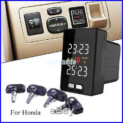 Car Auto TPMS Tire Pressure Monitoring System Wireless 4 Sensors LCD For Honda