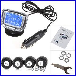 Car Auto Truck LCD Display TPMS Tire Pressure Monitor System with 4 Sensors