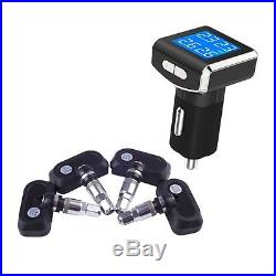 Car Cigarette Lighter TPMS Tire Pressure Monitor System+4 Internal Sensors