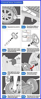 Car Cigarette Lighter TPMS Tire Pressure Monitor System+4 Internal Sensors