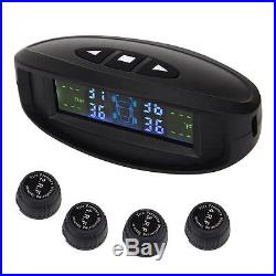 Car Dashboard LCD TPMS Tire Tyre Pressure Monitoring System 4 External Sensors