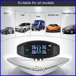 Car Dashboard LCD TPMS Tire Tyre Pressure Monitoring System 4 External Sensors