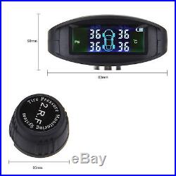 Car Dashboard LCD TPMS Tire Tyre Pressure Monitoring System 4 External Sensors