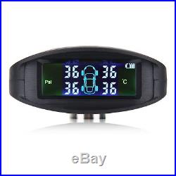 Car Dashboard LCD TPMS Tire Tyre Pressure Monitoring System 4 External Sensors