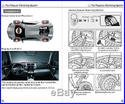 Car Dashboard LCD TPMS Tire Tyre Pressure Monitoring System 4 External Sensors