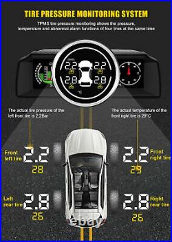 Car GPS Slope Meter Tilt Pitch Angle Speed KMH/MPH TPMS Tire Sensor Pressure 12V