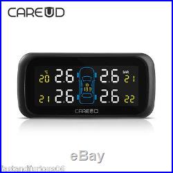 Car Motorcycle Wireless TPMS Tire Pressure Monitor System+4 Sensors LCD Display