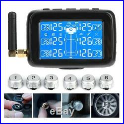 Car TPMS LCD Tyre Tire Pressure Real-time Monitoring System with 6 External Sensor