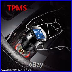 Car TPMS Tire Pressure LCD Digital Monitoring System Wireless 4 Sensors PSI Unit