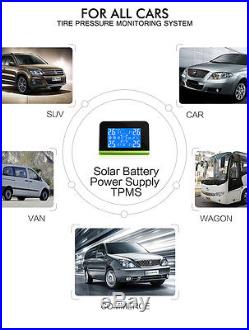 Car TPMS Tire Pressure Monitor System+4 Internal Sensors Solar Power For Toyota