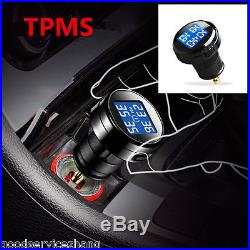 Car TPMS Tire Pressure Monitoring System Wireless + 4 Sensors Cigarette Lighter