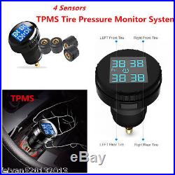 Car Tire Pressure LCD Display Monitoring System Wireless 4 External Sensors TPMS