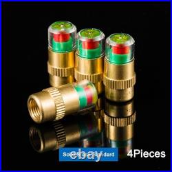 Car Tire Valve Stem Caps 3 Color Alert Pressure Monitor Sensor Indicator 4 Pack