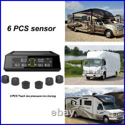 Car Truck TPMS Tyre Pressure Monitoring System Solar Power With 6 External Sensor