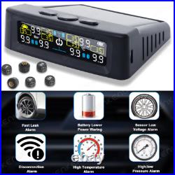 Car Truck Tire Pressure Monitor System TPMS Solar&USB Charge with6 External Sensor