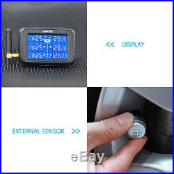 Car Wireless RV TPMS Tire Pressure Monitoring System + 6 Sensor LCD Display