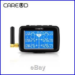 Car Wireless RV TPMS Tire Pressure Monitoring System + 6 Sensor LCD Display