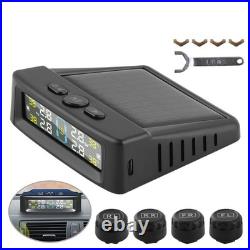 Car Wireless Solar TPMS LCD Tire Pressure Monitoring System &4 External Sensors