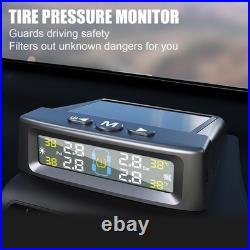 Car Wireless Solar TPMS LCD Tire Pressure Monitoring System &4 External Sensors