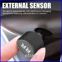 Car Wireless Solar TPMS LCD Tire Pressure Monitoring System &4 External Sensors
