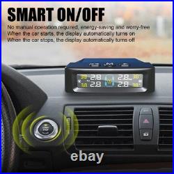 Car Wireless Solar TPMS LCD Tire Pressure Monitoring System &4 External Sensors