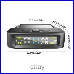 Car Wireless Solar TPMS LCD Tire Pressure Monitoring System &4 External Sensors