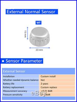 Car Wireless Solar TPMS Tire Pressure Monitoring System + 6 Sensors Universal