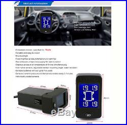 Car Wireless TPMS Tire Pressure Monitor System+4 Sensors LCD Display For Toyota