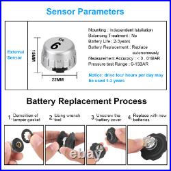Caravan or Trailer Tyre Pressure Monitoring System TPMS 6 Wheel Sensors