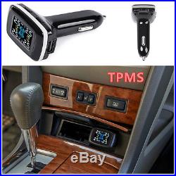 DC 12V Car TPMS Tire Pressure Temperature Tyre Monitor System+4 External Sensors
